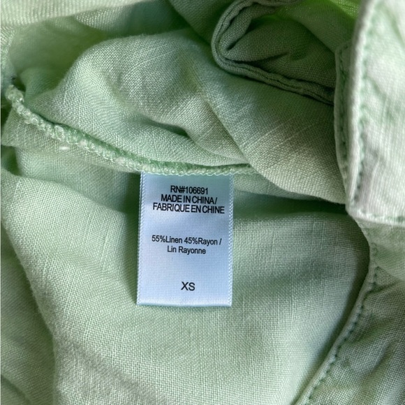NEW Young Fabulous & Broke Pastel Green Linen Blend Wide Leg Pants US XS - Picture 6 of 6